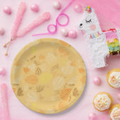 秋、パター葉ン4 ペーパープレート (パーティー)