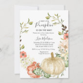  秋・パンプキンが途中のベビーシャワー  招待状 (正面)