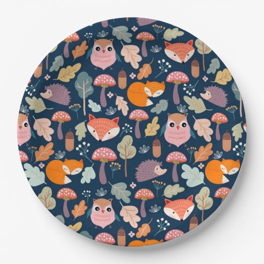 秋/フォレスト ペーパープレート (正面)