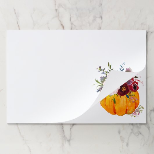 秋、フローラ、かぼちゃのポストイットのノート紙パッド ペーパーパッド (折り畳み)