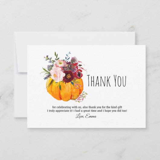 秋、フローラ、かぼち感謝していゃ、 サンキューカード (正面)