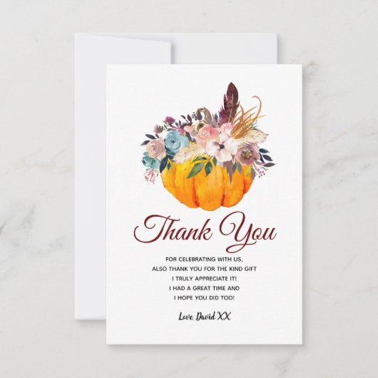 秋、フローラ、カボチャサンキューカード サンキューカード (正面)
