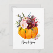 秋,フローラ，カボ   チャのお礼のカード インビテーションポストカード (正面/裏面)