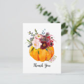 秋,フローラ，カボ   チャのお礼のカード インビテーションポストカード (スタンド正面)