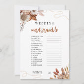 秋 | ブライダルシャワーの単語スクランブルゲーム 招待状 (正面)