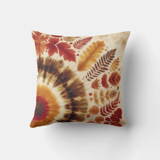 秋/ブルズアイ絞り染め離れ付き クッション (裏面)