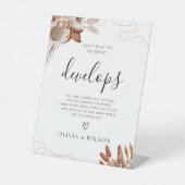 秋 | ボホ結婚の使い捨てカメラ 台座サイン (正面)