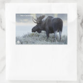 秋 – ムース 長方形シール (バッグ)