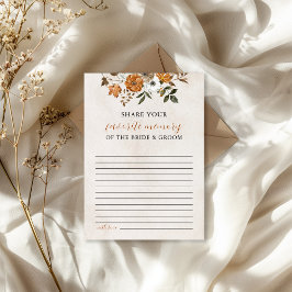 秋 | メモリお気に入りのゲームブライダルシャワー 招待状