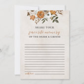 秋 | メモリお気に入りのゲームブライダルシャワー 招待状 (正面)