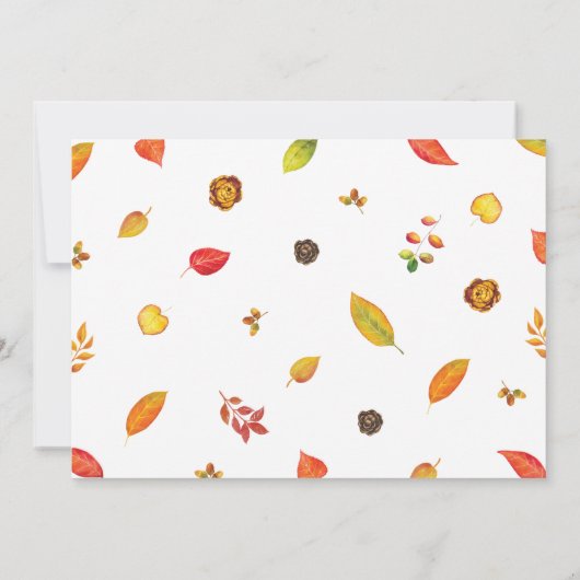 秋/モダン秋リーフベビーシャワー招待状 招待状 (裏面)
