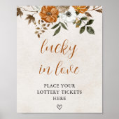 秋 | ラッキーインラブブライダルシャワーサイン ポスター (正面)