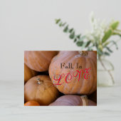 秋、ラブカボチャのスパイス 箔シーズンポストカード (立ち正面)