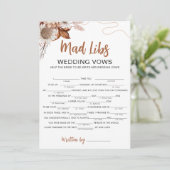 秋 | 不機嫌ブライダルシャワーゲームカード 招待状 (スタンド正面)