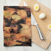 秋，乾いた葉 キッチンタオル (四つ折り)