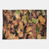 秋，乾いた葉 キッチンタオル (横)