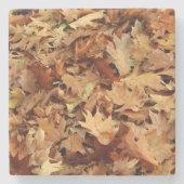 秋，乾いた葉 ストーンコースター (正面)