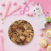 秋，乾いた葉 ペーパープレート (パーティー)