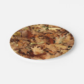 秋，乾いた葉 ペーパープレート (アングル)