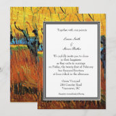 秋、休日結婚式招待状。ファンゴッホ 招待状 (正面/裏面)