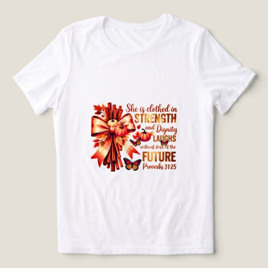 秋 | 信仰と秋バイブクリスチャン トライブレンドTシャツ (デザイン正面)