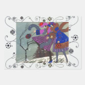 秋、冬の春アールデコ女性美しいファッション ラッピングペーパーシート (正面2)