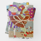 秋、冬の春アールデコ女性美しいファッション ラッピングペーパーシート (インサイチュ)