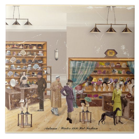 秋 – 冬ファッション1934年 タイル (正面)