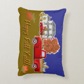 秋/冬雪だるま、リトルレッドトラック、ファームハウス アクセントクッション (裏面(縦))