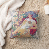 秋（四季）、アルフォンスミュシャ クッション (ブランケット)