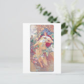 秋（四季）、アルフォンスミュシャ ポストカード (スタンド正面)