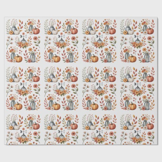 秋，国素朴秋，感謝祭，秋, ラッピングペーパー (フラット)