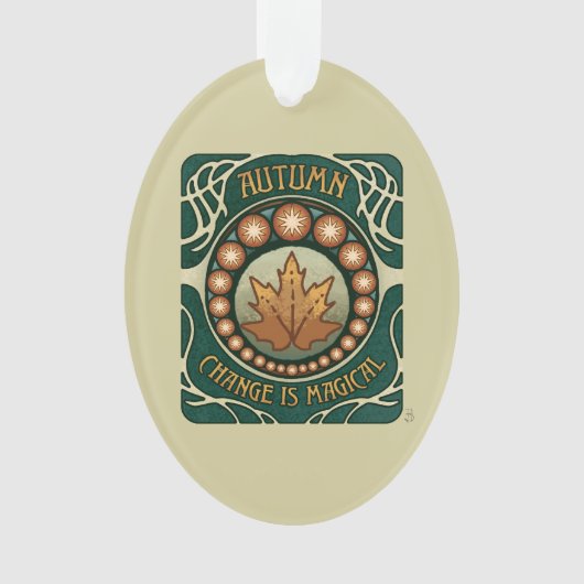 秋、変更は魔法ヴィンテージスタイルアクリル オーナメント (正面)