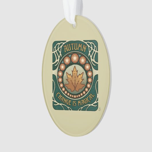 秋、変更は魔法ヴィンテージスタイルアクリル オーナメント (正面)