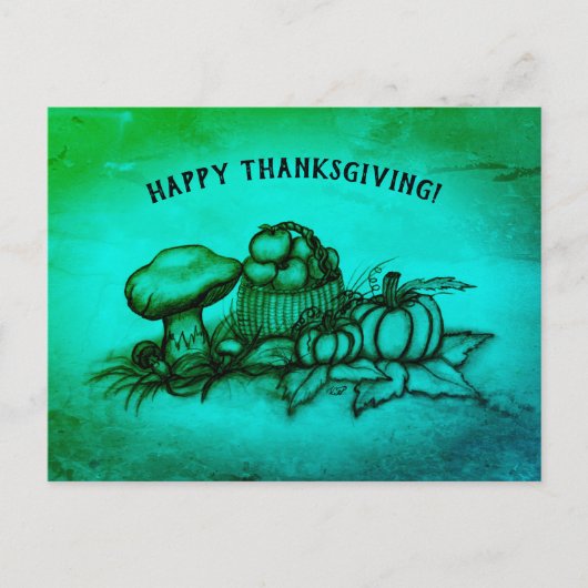 秋、幸せな感謝祭！ポストカード ポストカード (正面)