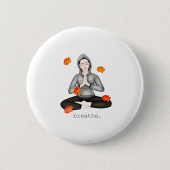 秋。息を吸う 缶バッジ (正面)