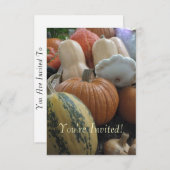 秋/感謝祭のパンプキン招待状 招待状 (正面/裏面)