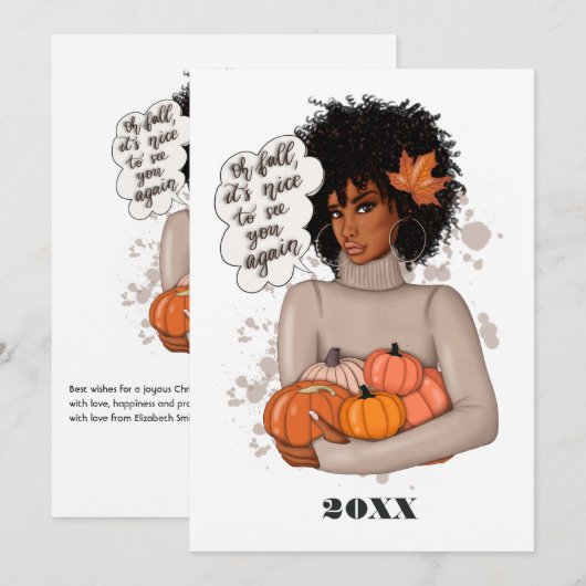 秋 - 感謝祭の挨拶 シーズンカード (正面/裏面)