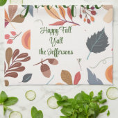 秋"感謝"幸せな秋すべて キッチンタオル (折り畳み)