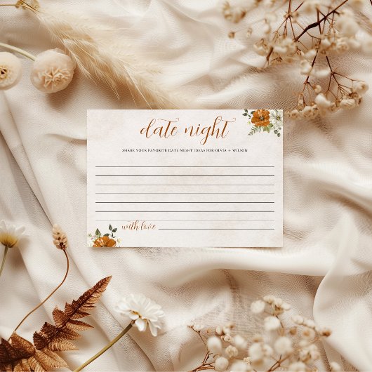 秋 | 日付夜アイディアブライダルシャワーカード シーズンカード