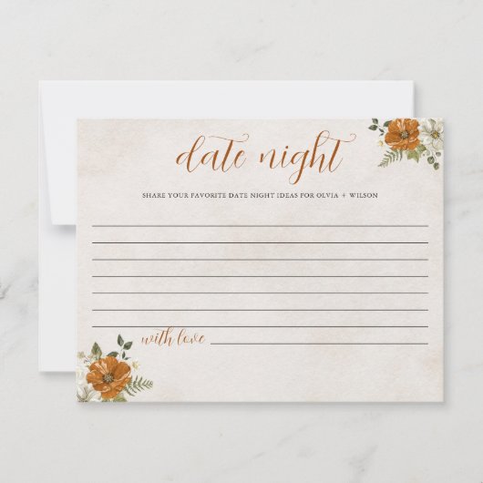 秋 | 日付夜アイディアブライダルシャワーカード シーズンカード (正面)