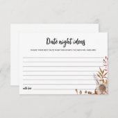 秋 | 日付夜アイディアブライダルシャワーカード 出欠カード (正面/裏面)