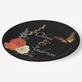 秋（昆虫）オオカバマダラ、モナークバタフライフローラブラック結婚ズ ペーパープレート (アングル)