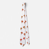 秋、森のキノコのスケッチパターンタイ ネクタイ (正面)