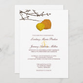 秋《植物》アスペンペア結婚式招待状 招待状 (正面/裏面)