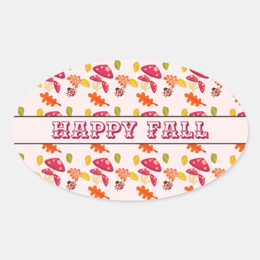 秋 楕円形シール (正面)