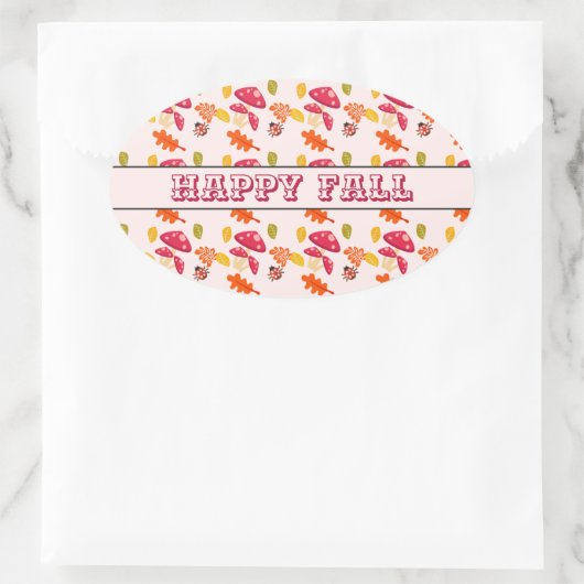 秋 楕円形シール (バッグ)