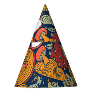 秋、水玉模様、ヴィンテージ、シームレスなパターン。 パーティーハット