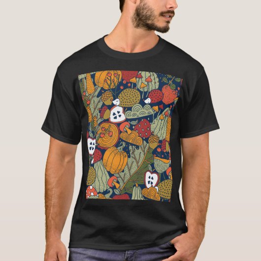 秋、水玉模様、ヴィンテージ、シームレスなパターン。 Tシャツ (正面)