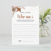 秋 | 私は誰がブライダルシャワーゲームカード 招待状 (スタンド正面)